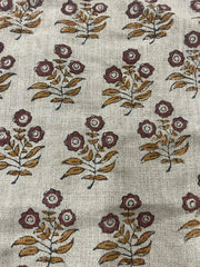 Hand Block Printed Linen Fabric , Home Decor Best Linen Fabric for decor, pillows ,upholstery, curtain 2 - Rohiyaan